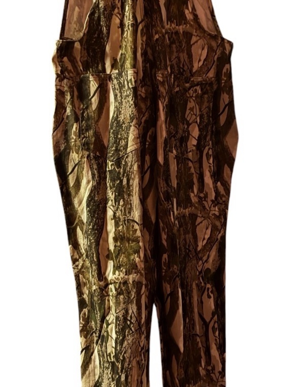 NWT Women’s Camouflage Bib Overalls - Brown Green Camo Sz L